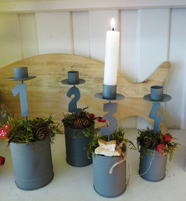 Kerzenleuchter Kerzenhalter 8teilig Set Adventskranz Adventszahlen