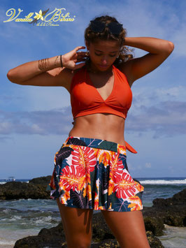 ENSEMBLE JUPE ROUIL ET ORANGE