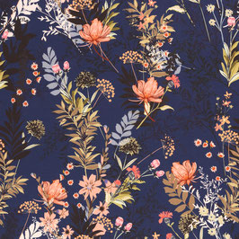 Softshell Blumen dunkelblau