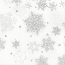 Patchwork Baumwolle Snowflake mit Silbereffekt