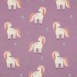 Jersey Glitter Unicorn lila