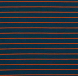 French Terry Streifen zweifarbig jeans/terra