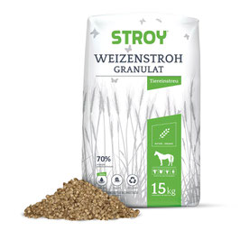 Strohgranulat Einstreu 15 kg Sack Weizenstroh 350% Saugkraft Keimfrei