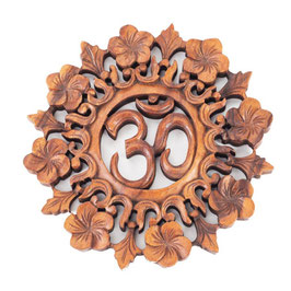 Om Holzplatte, Geschnitzt, 27cm
