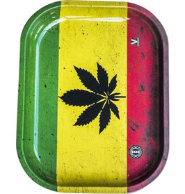 Metal Rolling Tray "Rasta Leaf"