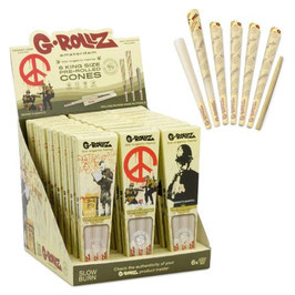 24x G-Rollz Prerolled Cones Organic, Banksy, King Size - 6er