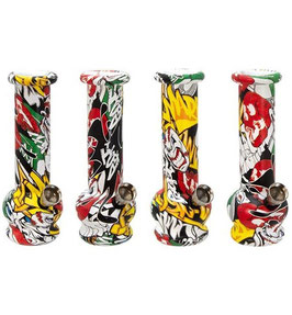 Mini Glasbong Bubbler: Graffiti - 14.5cm. Assortiert.