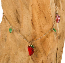 Brillen-& Maskenkette Gold mit Melonencharmes