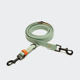 Cloud7 Biothane mint neon Orange verstellbare Hundeleine