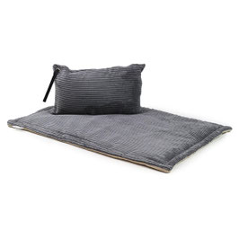 Maul Reisedecke Cord Grau