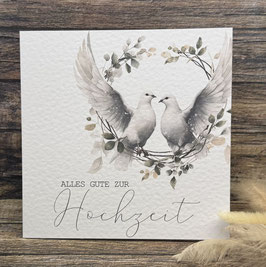 Hochzeitskarte Tauben