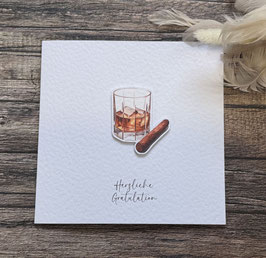 Herzliche Gratulation Whisky Zigarre