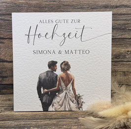 Hochzeitskarte Brautpaar personalisiert 111125