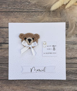 Karte Geburt Bär personalisiert 280925