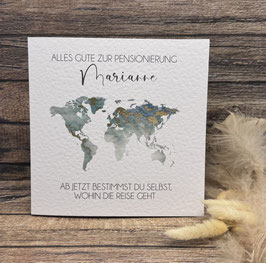 Karte Pensionierung Wunschweltkarte