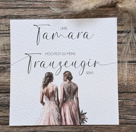 Trauzeugin fragen quadratische Karte