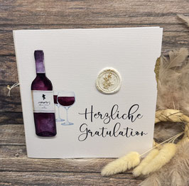 Geburtstagskarte Rotwein Siegel