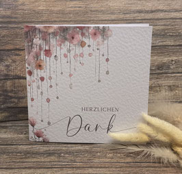 Dankes Karte Blumenregen