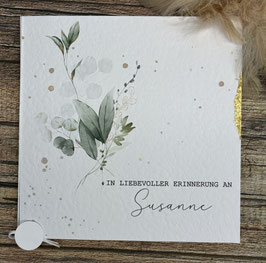 Trauerkarte personalisiert EUKALYPTUS