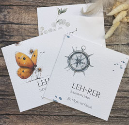 Lehrer Lehrerin Doppelkarte