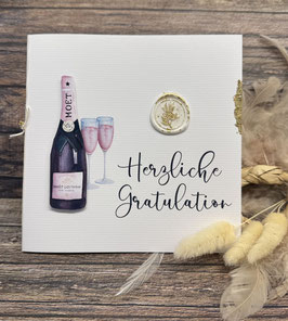Geburtstagskarte Prosecco Siegel