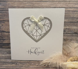 Hochzeitskarte Herz gold