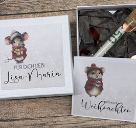 Weihnachten Geldgeschenk Maus personalisiert