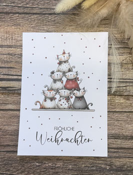 Weihnachtskarte Katzen A6