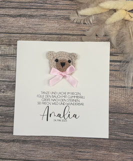 Karte Bär Tanze und lache im Regen