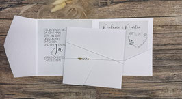 Hochzeitskarte JA mit goldenem Herz