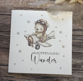 Karte Baby Bär Flugzeug