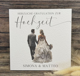 Hochzeitskarte Hochzeitspaar personalisiert 221125