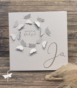 Hochzeitskarte Schmetterlingskranz