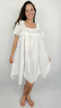 Camicia da notte plumetis svizzero, cotone 100%