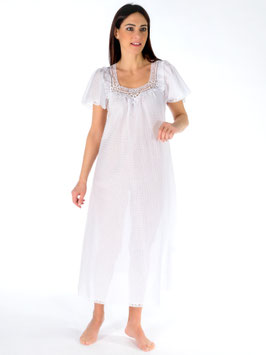 Chemise de Nuit plumetis 100% coton suisse