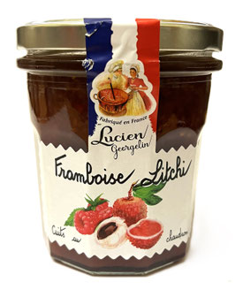 Himbeer-Litschi Konfitüre 320g Glas Lucien Georgelin