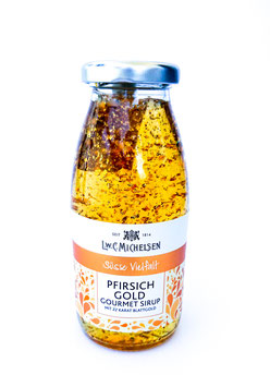 Gold Pfirsich Sirup 22-karätiges Blattgold 350g