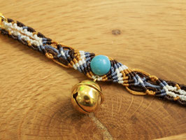 #326Cappadocia CAT accessory（ターコイズ・トルコ石　マクラメ編み猫用アクセサリー/首輪）