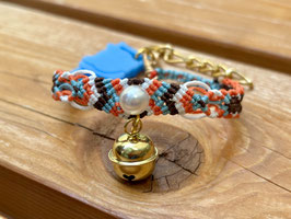 #421 Cappadocia  CAT accessory（淡水パール マクラメ編み猫用アクセサリー／猫の首輪）