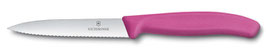 Victorinox Swiss Classic Gemüsemesser, Mittelspitz, Wellenschliff, 10 cm, rosa