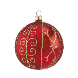 Kugel Set 8er ''rot mit gold Dekor''
