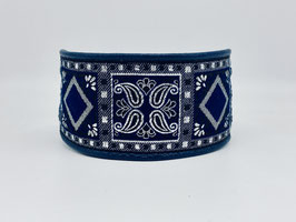 Windhundhalsband Bluemoon --- Zugverschluss (28 cm)