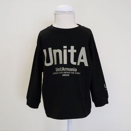 UnitA　ウニタ　ロゴプリント　黒　ロングTシャツ　100㎝