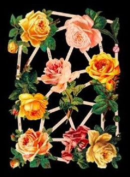 Glanzbilder-Bogen Rosen gelb/orange