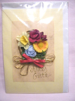 Handgemachte Karte Bouquet "Alles Gute"