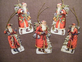 Geschenkanhänger Glanz-Reliefbilder Nikolaus mit Baum
