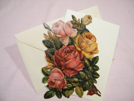Klapp-Karte mit Aufstellbild Rosenbouquet