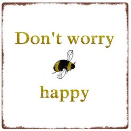 Metallschild "Don't worry - Bee happy"