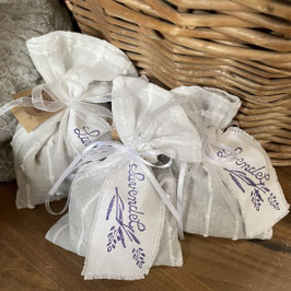 Lavendel-Säckchen weiß mit Schriftzug