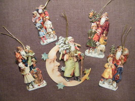 Geschenkanhänger Glanz-Reliefbilder Nikolaus/Mond